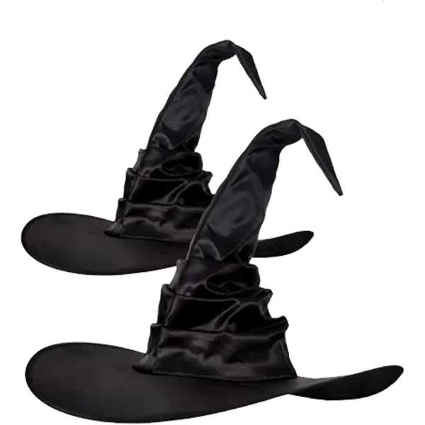 Kvinnor Halloween Häxhattar Magic Trollkarl Hat Vampyr Halloween Kostymer Kepsar Svart Vikbar Witchy Hat Fest Karneval Maskerad Cosplay Spökdräkt