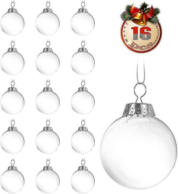 16 st Transparenta Julgranskulor