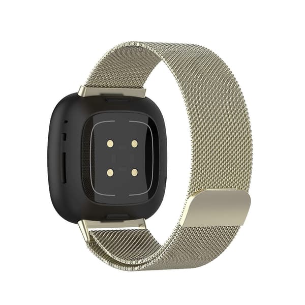 Lemonda Milanese Finmasket Rustfrit Stål Magnetisk Smartwatch Rem til Fitbit Versa 3 Sense - Guld Multicolor Style Gold