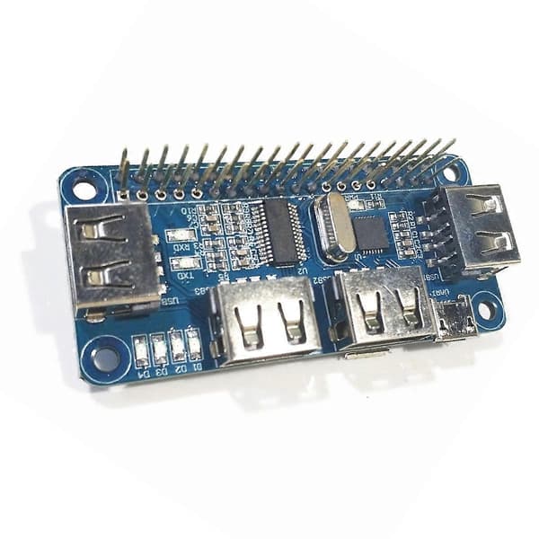 4 Ports USB HUB HAT til 3 / 2 / Zero W Udvidelseskort USB til UART til Seriel Fejlfinding