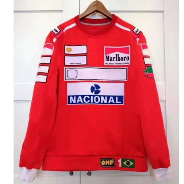 F1 Driver Ayrton Senna Championship Jersey Racing Suit Replica Rund Neck Sweatshirt 2023 F1 Alonso Formula One Retro Sweater 4 XL