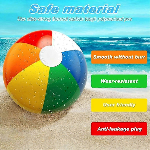 Strandbolde Bulk, Strandlegetøj til Sommerfester, Vandlege, Fødselsdagsfestartikler Dekorationer, Klassisk Regnbuefarve
