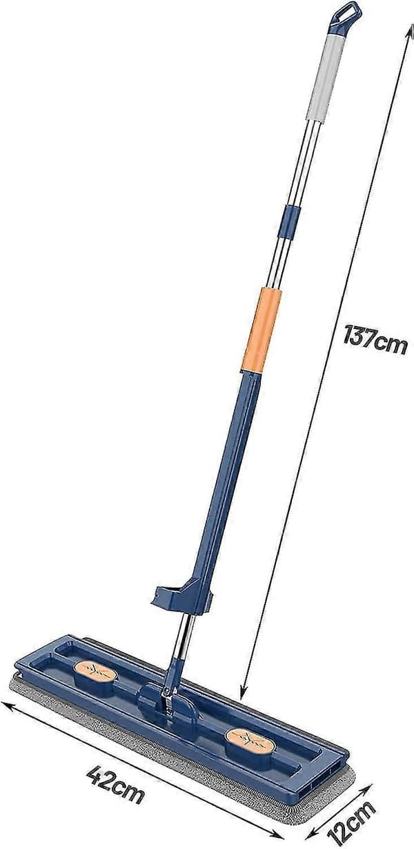 Stort Plattmoppset, 360° Vridbar Mopp med Vridfunktion, Golvmoppset Plattmopp med Återanvändbara Mikrofibermoppdynor