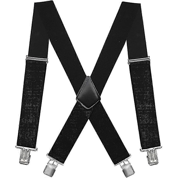 Elastiske 5 cm brede seler, 4 stærke clips X-form, mænd og kvinder