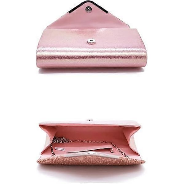 Bling Glitter Kvällsväskor för Kvinnor Kuvert Koppling Handväskor - rosa