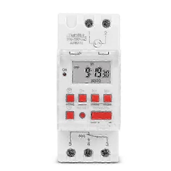 Tm919b 220v 30a Programmerbar Digital Timer Bryter Din Automatisk Tidsstyring For Lys, Vifter -SY