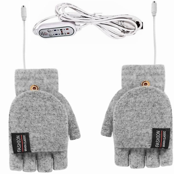 Vinter Elektriska Handskar Isolering USB gray