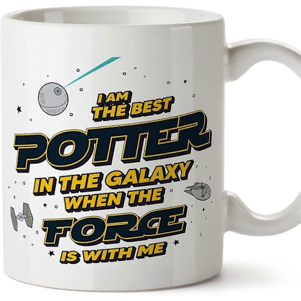 Potter Krus Bedst i Galaksen The Force is with Me Sjov Gave til Kolleger Keramisk 330 ml Krus