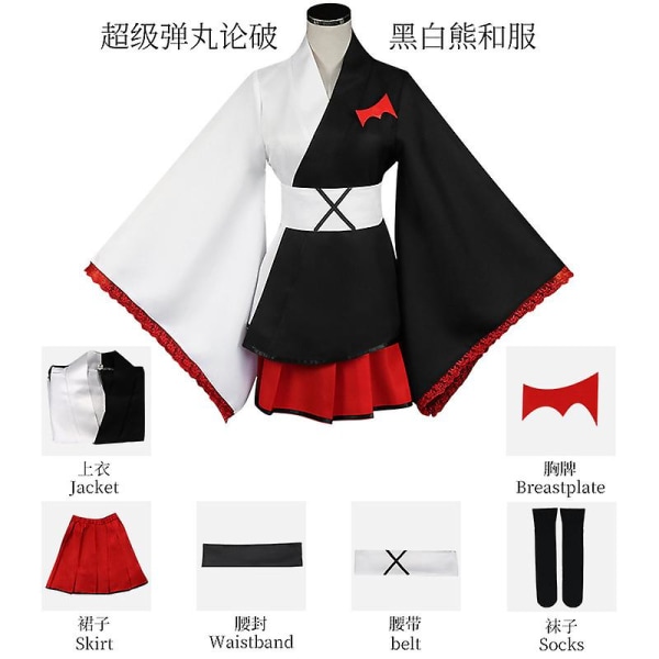 Anime Cosplay Kimono Monokuma Cosplay Seraph Of The End Kostym Uniform Outfit Set För tjejer Kvinnor XL