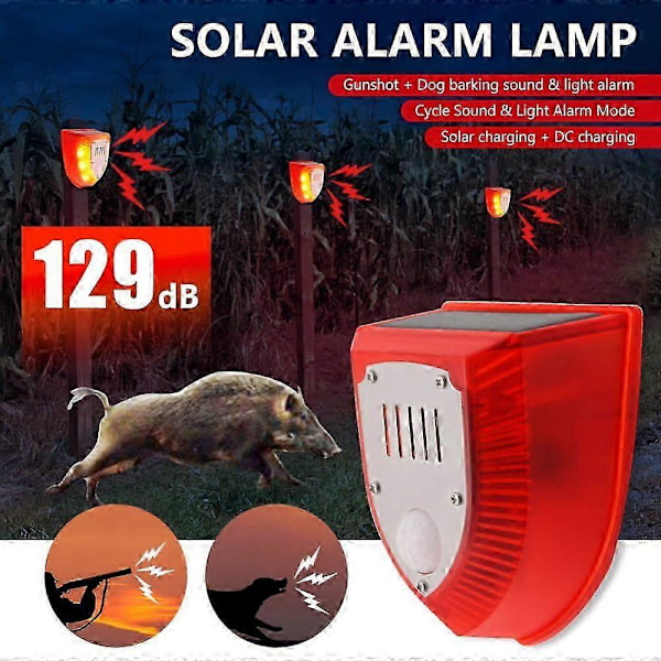 Alarm Dyreafvisende Anti-vildsvine Drive Professionel Alarm Tyverisikring Blinkende Fjernbetjening Sirene Sensor Alarm Lys
