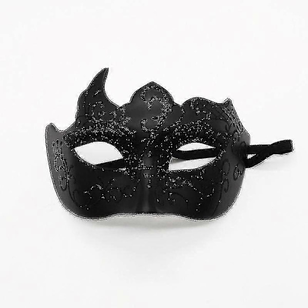Naamiaisnaamio miehille Vintage Venetsialainen Mardi Gras Halloween Joulujuhlanaamiot (musta) (1 kpl)