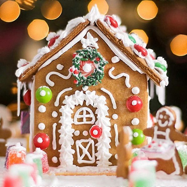 Pepperkakehussett, 10 stk. 3D-kjeksformer i rustfritt stål for jul og nyttår