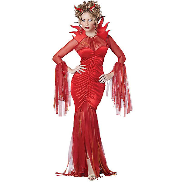 Carnival Halloween Lady Vampire Devil -asu Gothic Demonic Glamour Queen Playsuit Cosplay Fancy juhlamekko Red L
