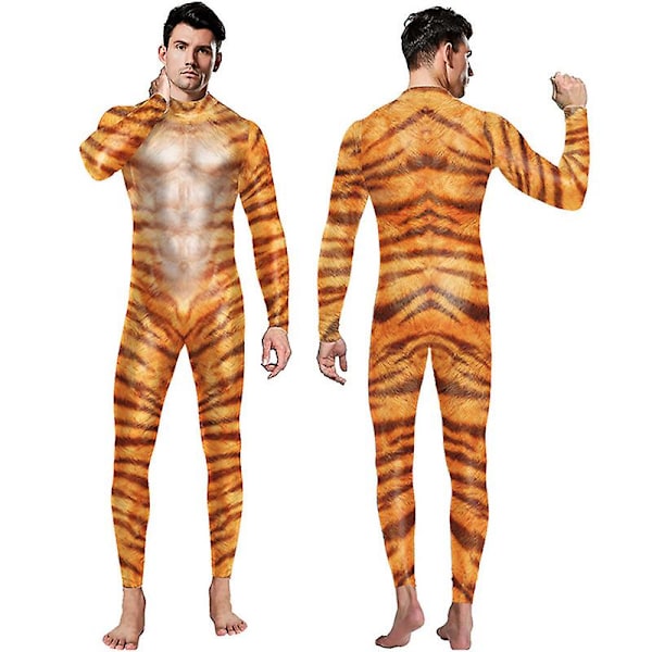 Halloween Cosplay -asu Hauska Body-puku Naisten Miesten Spandex Zentai -puku kokovartaloinen eläimen kallo printed Halloween-rekvisiitta style 4 L