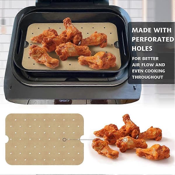 100 st Luftfritös Papper Luftfritös Bakplåtspapper Foder för Ninja Foodi Smart FG551 Air Fr