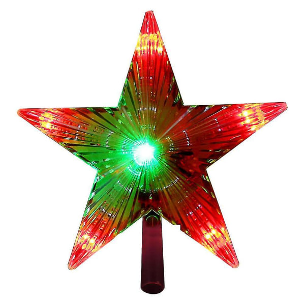 Christmas Tree Star Batteridrevet Led Star Tree Topper Flerfargede lys Star Topper Til julefest ferie innendørs Styles 1