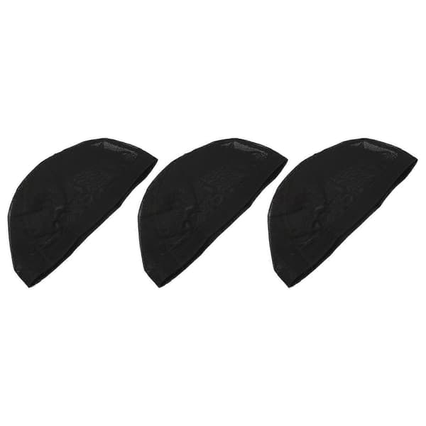 Sort Mesh Paryk Hårnet Hætter - 3 stk. Nylon Åndbar Komfortabel Elastisk