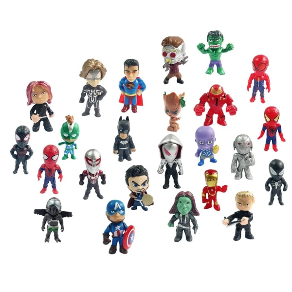 Disney Marvel Avengers adventskalenderæske Anime figur Iron Man Spider-Man Hulk Legetøjsmodeller Pynt julegaver til børn APRICOT
