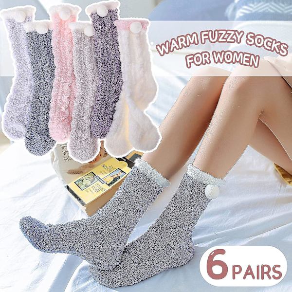Fluffiga strumpor för kvinnor Mysig Slipper Cabin Plysch Mjuk Fleece Varm Säng Mysig Vinterstrumpa Julstrumpa Stuffare För Dam