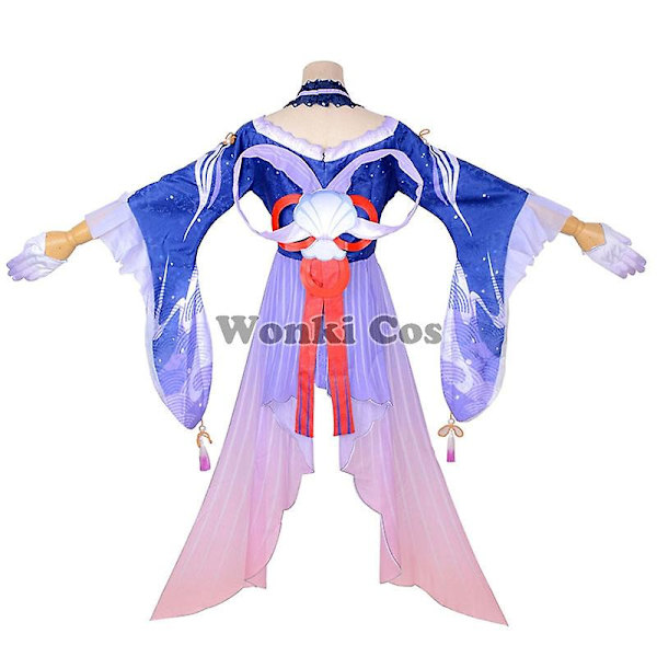 Game Genshin Impact Sangonomiya Kokomi Cosplay kostym peruk Hår Halloween fest kostymer Genshin Cosplay peruk Wig
