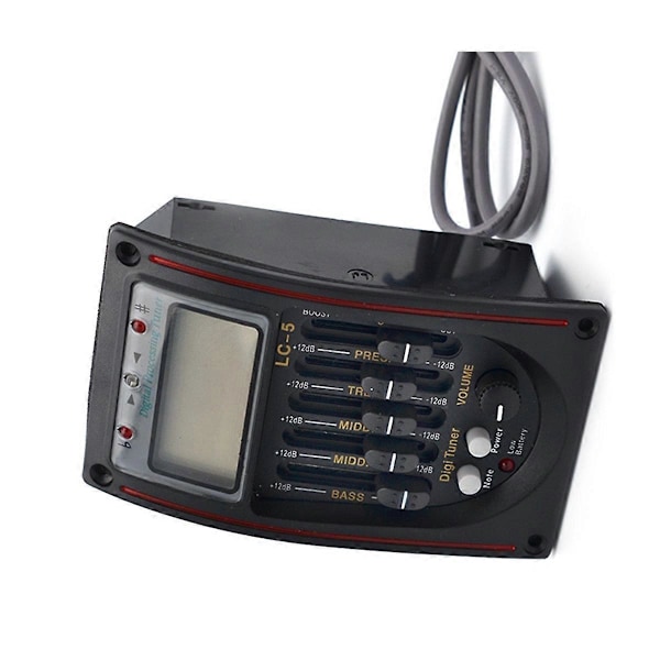 LC-5 5-bands Akustisk Gitarr Pickup EQ Förförstärkare LCD Stämapparat Piezo Pickup Equalizer System