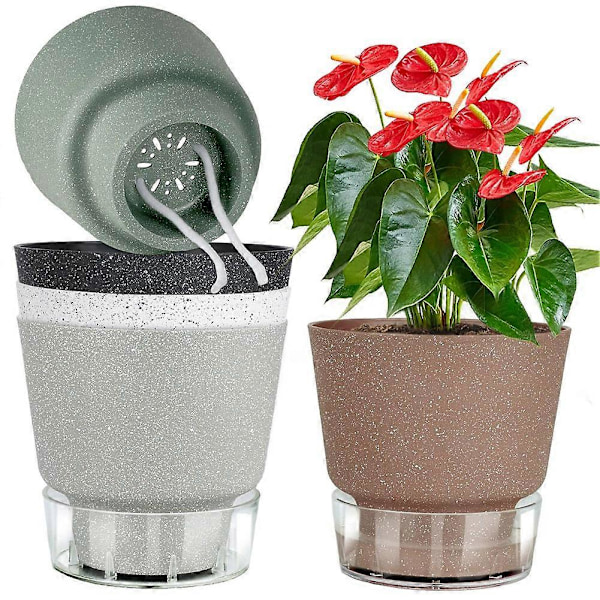 Blomsterpotter Udendørs Indendørs, Plantekasse med Drænhul & Bakke