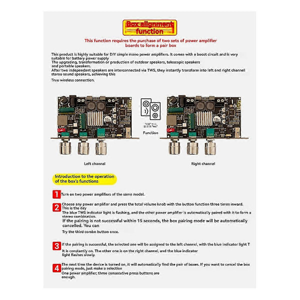 2 stk. 100W Mono Forsteker Kort med Bluetooth Høy Effekt Lydforsterker Modul -1001U for DIY Hjemmekino