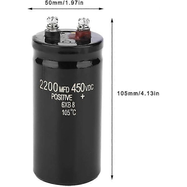Kondensator, Bolt Pin Elektrolytkondensator 450V 2200uf Aluminium Elektrolyse Dielektrisk Kondensator