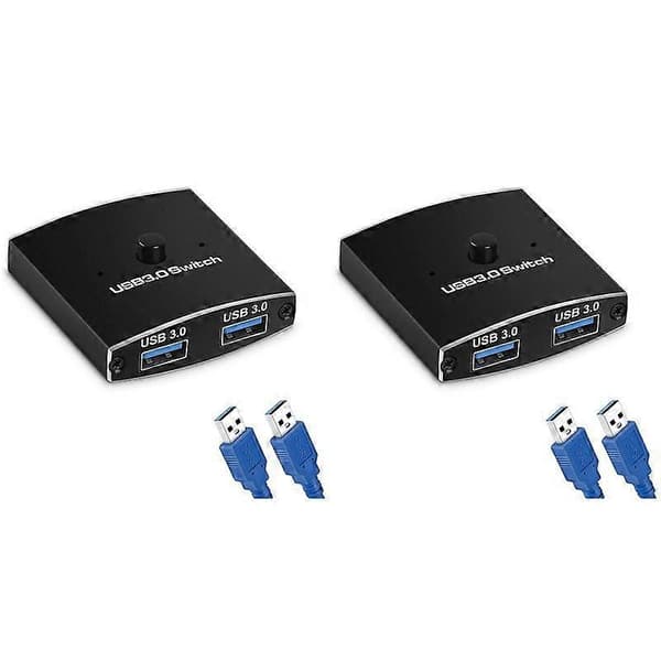 2X USB 3.0 Switch Selector KVM Switch 5Gbps 2 ind 1 ud USB Switch Tovejsdeler til Printer Tastatur
