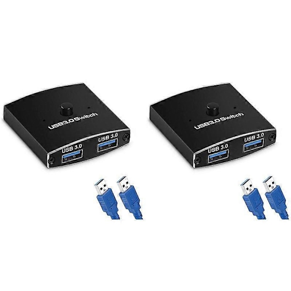 2X USB 3.0 Switch Väljare KVM Switch 5Gbps 2 in 1 Ut USB Switch Tvåvägsdelare för Skrivare Tangentbord