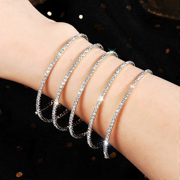 Rhinestone armbånd til kvinder, flerlags armringe