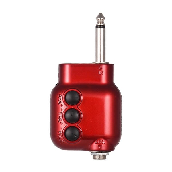 Mini Gitarrförförstärkare Preamp 6.35mm Plugg med Bas Diskant EQ Volymkontroll Akustisk Gitarr Tillbehör