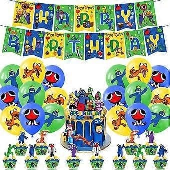 Rainbow Friends Tema Bursdagsfestdekorasjon Rainbow Friends Set A