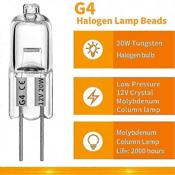 20 st G4 Halogenlampor, 20W 12V Halogenlampor för hembelysning