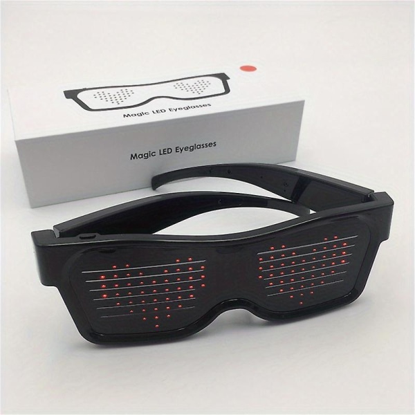 1 stk, Led-briller Screen Party Display, Led Display Smart-briller, Usb genopladelige briller til natten Red