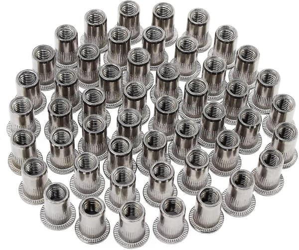 50-pack, M6 Typ Rostfri Nitmutter