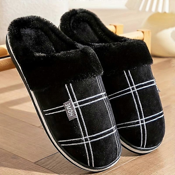 Nya modeller Herr Varma Plysch Bekväma Tofflor Luddiga Sköna Halkfria Sandaler Casual För Inomhus Sovrum, Vinter