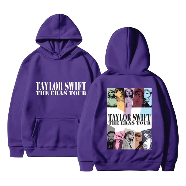 2024 europæiske og amerikanske sangerinde Taylor ny mode taylor swift enkel trykt europæiske og amerikanske hættetrøje til mænd og kvinder purple L