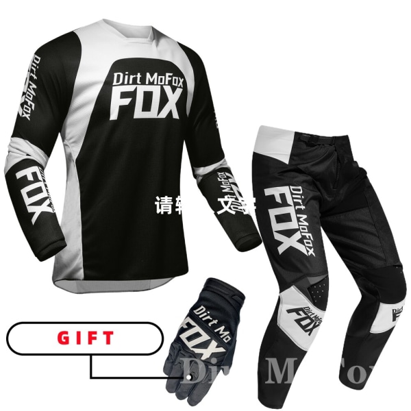 2022 Dirt MoFox MTB Jersey Byxor Gear Set MX Combo Motorcykel Outfit Motocross Racing Enduro Suit Herr Off-road Moto Handskar Kit Auburn XLJersey 36 pants