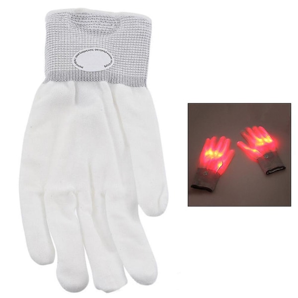 Led Farverige Handsker Finger Lights Party Rave Blinkende Handske Red