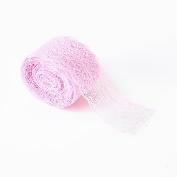 10m/Rulle Rosa Spetsband 4.5CM Bredd för DIY Dekorativt Spetsarbete, Perfekt för Bröllop Födelsedag Jul