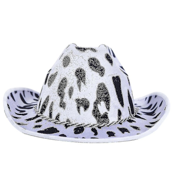 Cowboyhat med pynt og justerbar halsrem, passer til de fleste damer og herrer, perfekt til polterabender, udklædning
