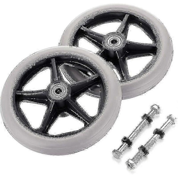 2 st 6 tums rullstolsersättningshjul Gummihjul Framhjul Rollator Walker Halkfria Ersättningshjul Universal Rullstolsersättning