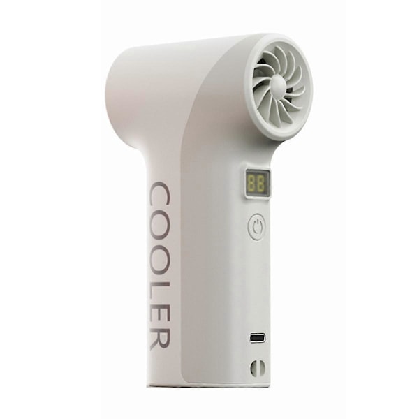 Mini Håndholdt Turbo Ventilator 5-Hastigheds Justerbar Digital Display Grå