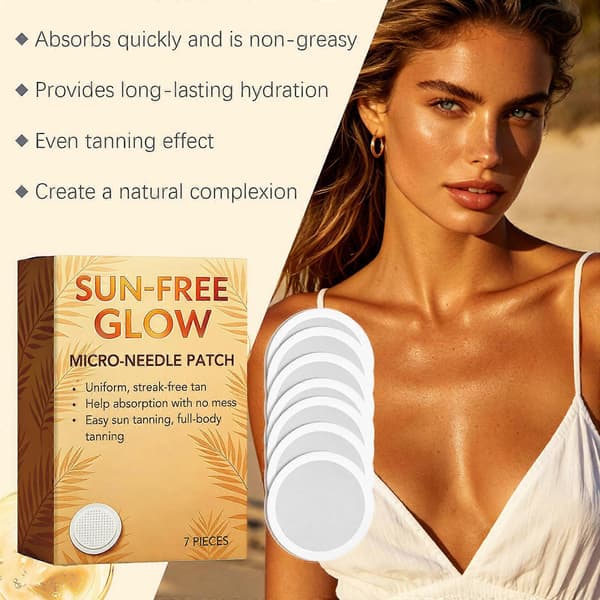 7/14/21 st. Sun-Free Glow Patch Self-Tanning Patch Microneedle Patch for Natural Bronze Glow Without Sun Exposure 7st