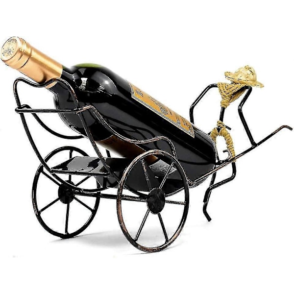 Vinflaskeholder Stand Rickshaw Dekor Display Bordplade Vinreol Enkelt Flaske Hjem Gave Køkken