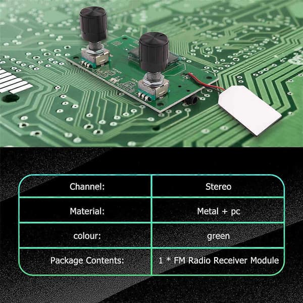 FM Radiomottaker Modul 87-108MHz Frekvensmodulasjon Stereo Mottakerkort med LCD Digitalt Display