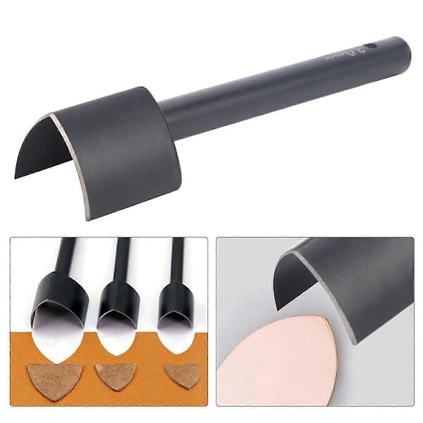 V-formad Skärare Stans Läderhantverksverktyg Halvrund Skärare Stans för Rem Bälte Plånbok Väska (30mm)