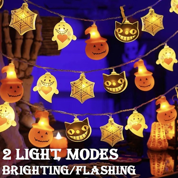 Halloween String Lights Led String Lights Dekorative Halloween Græskar Lights Fairy Light til indendørs udendørs Thanksgiving julefest indretning (3m 20