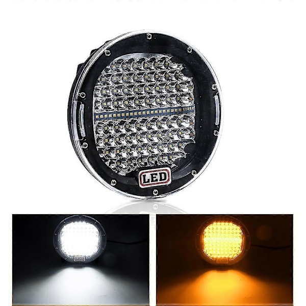 7 tommer 300W Offroad LED Arbejdslys Bar Hvid+Gul, Rund Spotlight Bil Arbejdslampe til Lastbil 4WD ATV UTV SUV